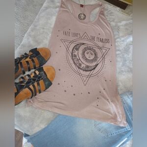 Women's Graphic Tank Top - Taupe